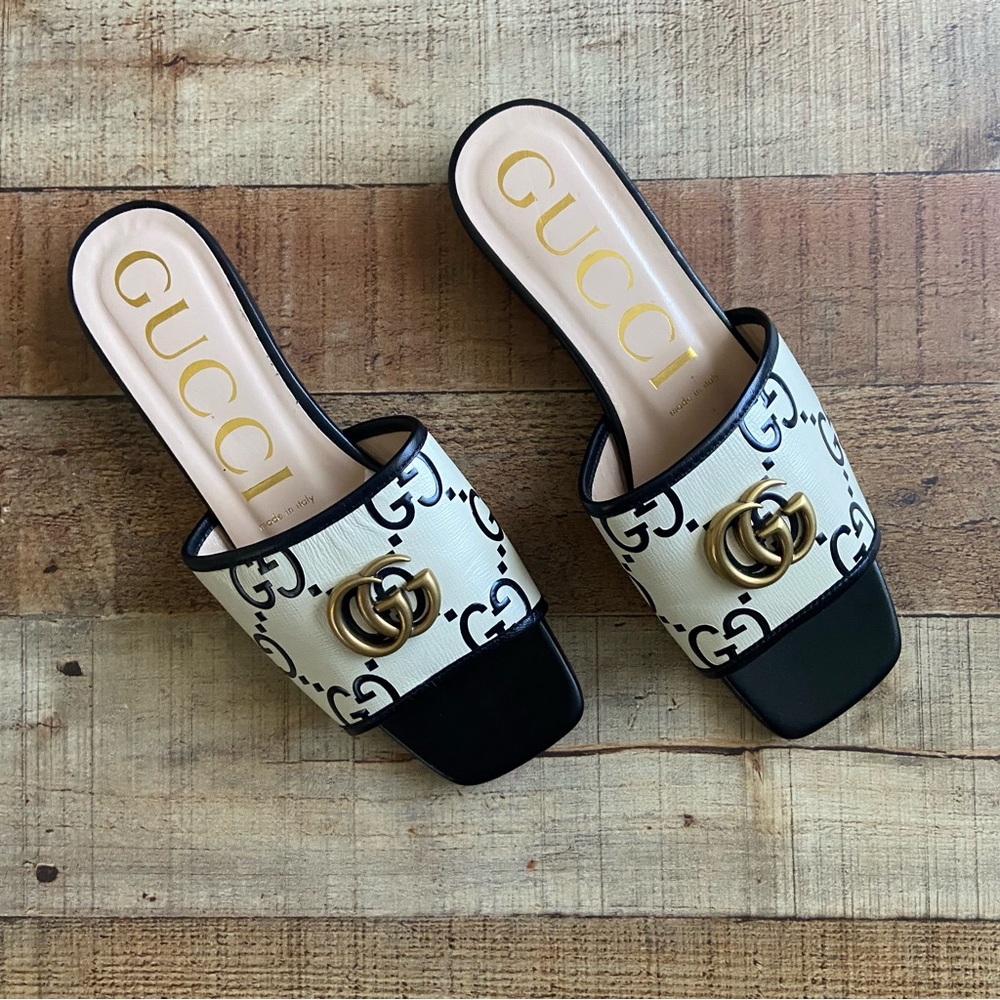 GUCCI Marmont GG leather Slide - Picture 9 of 9